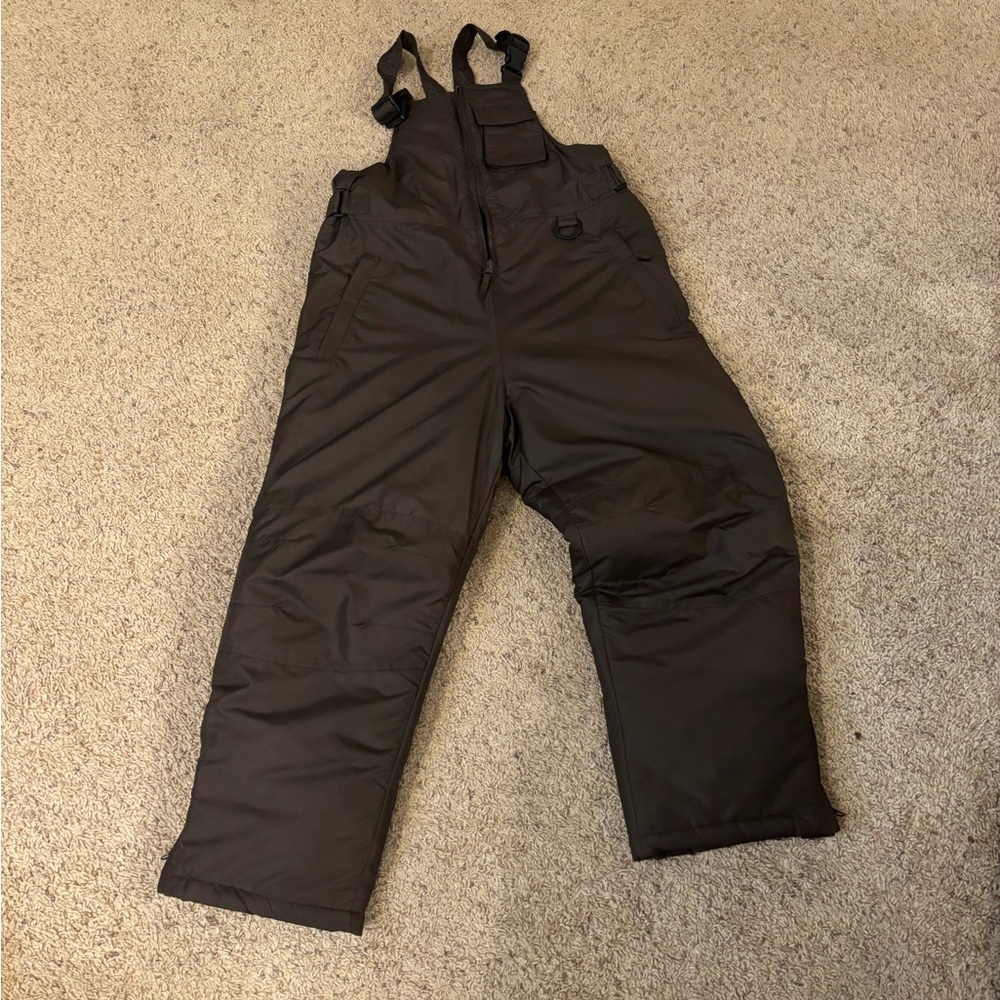 Dark Brown Snow Bib Overalls